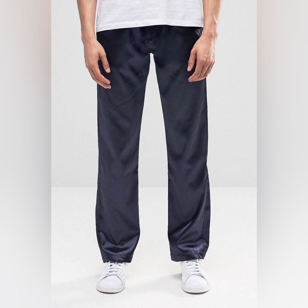 Used ASOS Shiny Satin Drawstring Navy Pant 30x30